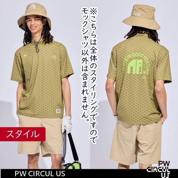 【早い者勝ち‼️】新品 PWサーキュラス メンズ 半袖 モックネック LL 白系 PW CIRCULUS（ピーダブリュサーキュラス） 【春新！PW CIRCULUS
