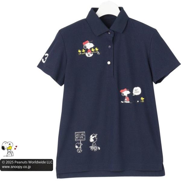 【PREMIUM SALE 30%OFF】【春のゴルフ応援企画】23区GOLFレディースSNOOPYスヌーピー『PEANUTS』コラボプリント半袖シャツ【KHVLGM-0008】【23GW-SNOOPY】の画像