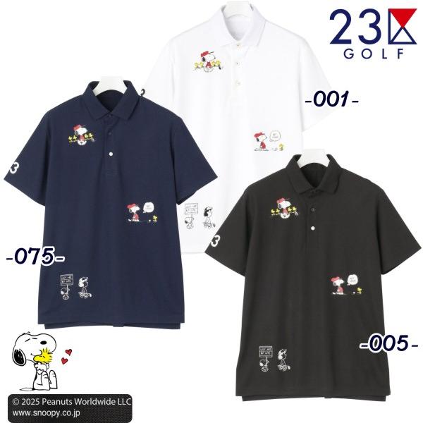 23区 GOLF ポロシャツ 半袖 スヌーピー 総柄 ブラック L 23区GOLF 【PREMIUM SALE 40%超OFFF】【秋のゴルフ応援企画】23区GOLF