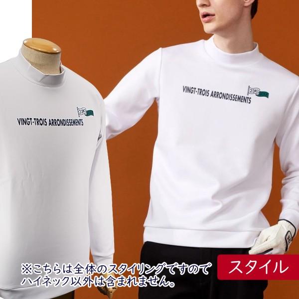 【PREMIUM SALE 40%OFF】23区GOLFメンズ 【吸水速乾・UVケア】 フロントロゴ モックネックシャツ ◆長袖ハイネックシャツ 【TOVTSA-0321】｜golfwaveonline｜02