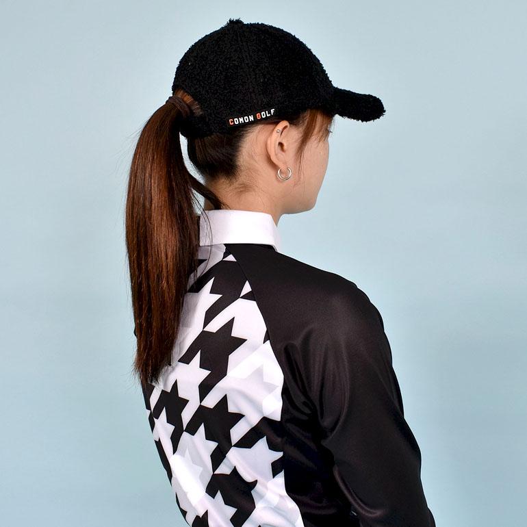 PXG ゴルフ キャップ レディース モコモコ 耳当て 帽子 ブラック