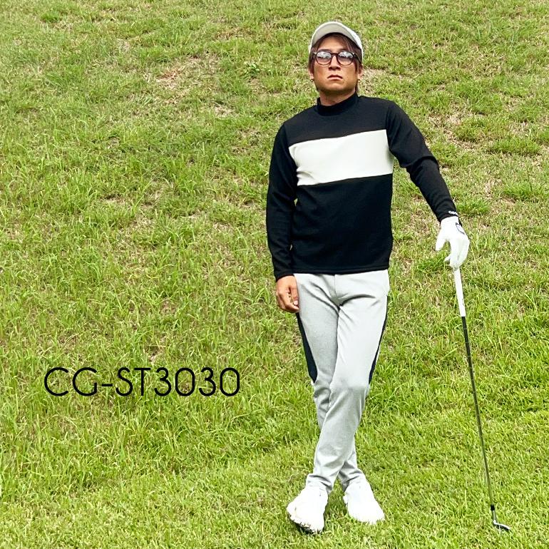 COMONGOLF ゴルフウエア メンズ 秋冬 モックネック 長袖 防寒 黒 COMONGOLF ゴルフウエア メンズ 秋冬 モックネック 長袖 防寒 黒