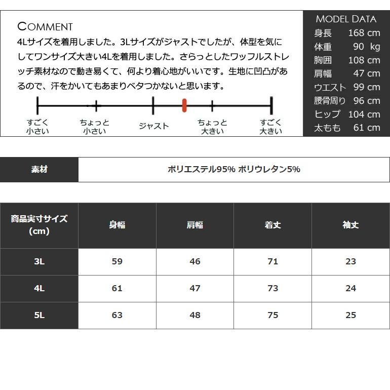 ゴルフ ポロシャツ メンズ ゴルフウェア ワッフル 吸汗速乾 ドライ  半袖 大きいサイズ キングサイズ おしゃれ 春 夏 サンタリート CGK-SP214｜golfwear｜18