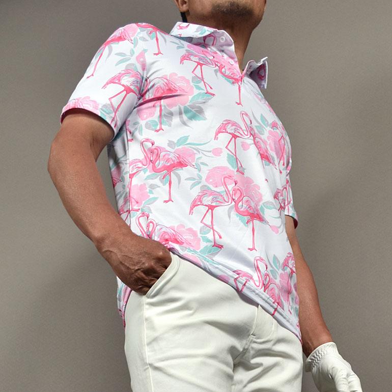 ゴルフ ポロシャツ メンズ 夏 派手 吸汗速乾 ドライ素材 ゴルフウエア