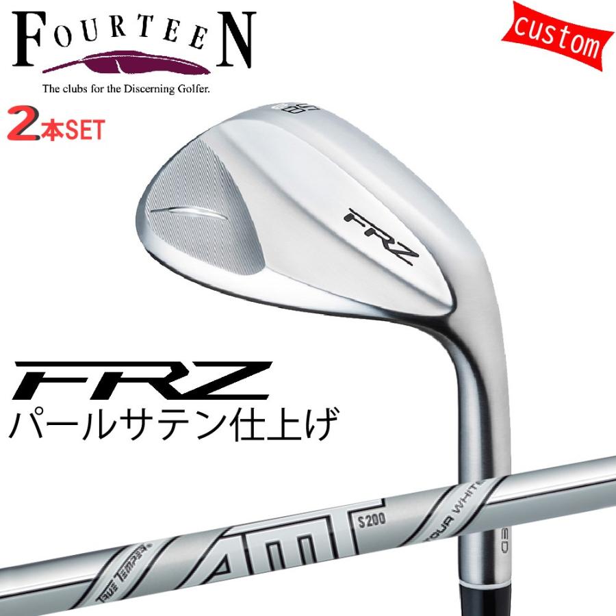 FOURTEEN - ゴルフ野球クラブ フォーティーン ウェッジ 24ひな型 FRZ WEDGE パール繻子 GOLF 2本組 カスタムAMT TOUR WHITE 矢がら