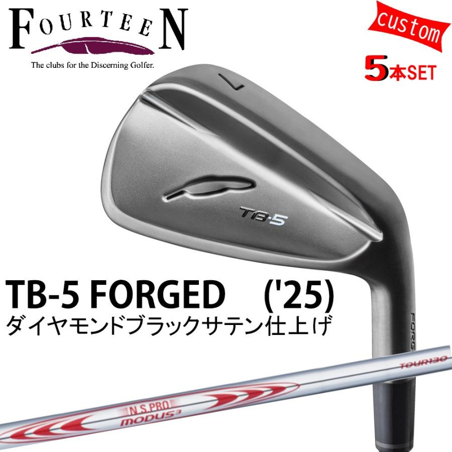 ゴルフ フォーティーン TB-5 フォージドアイアンセット ダイヤモンドブラックサテン仕上げ FOURTEEN GOLF カスタム N.S.PRO MODUS3 TOUR130 モーダス3ツアー130