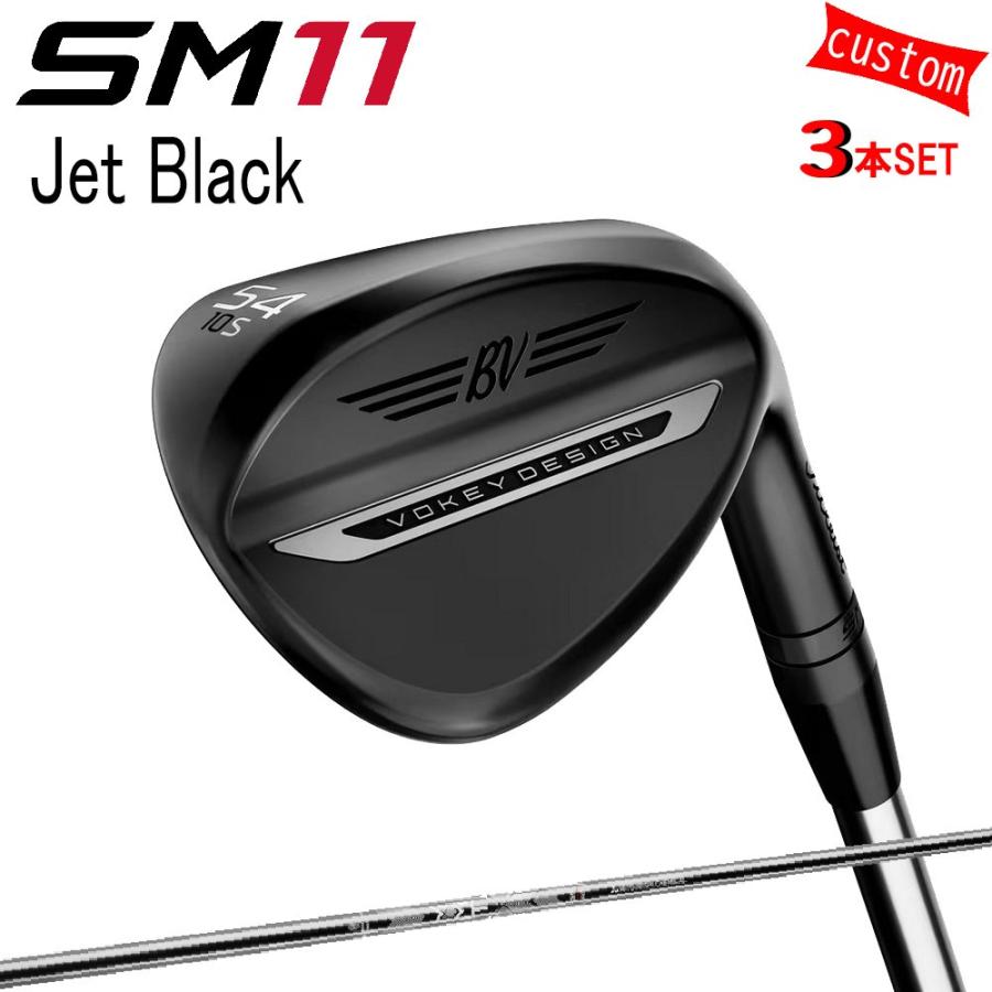 Titleist - 3本組 カスタム タイトリスト TITLEIST VOKEY SM11 Jet Black WEDGE 25真似形 MMT_赤いこと 26年真似形 日本定め事品 洋弓ケイ SM11 ウェッジ