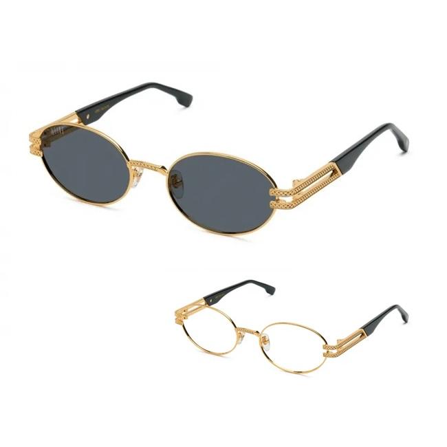 9five サングラス ナインファイブ LOTUS Black & 24k Gold Sunglasses