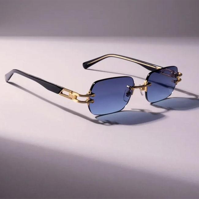 9FIVE サングラス PURITY Black & 24k Gold メンズ レディース ナインファイブ プリティー ブラック ゴールド ミッドナイトブルー グラデーション 正規品の画像