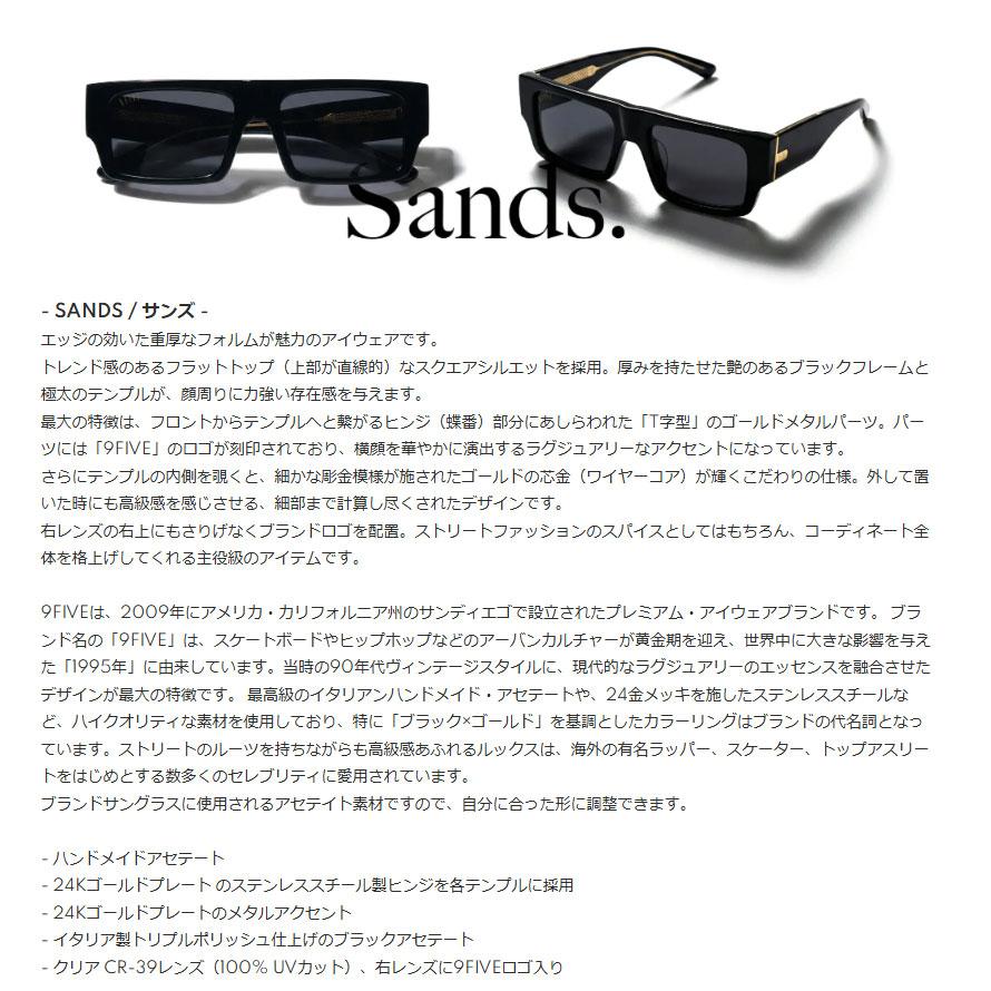 9FIVE サングラス SANDS Black & 24k Gold メンズ レディース ナインファイブ サンズ ブラック ゴールド ストリート ラグジュアリー 正規品の画像