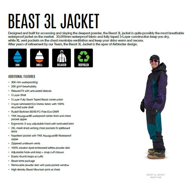 エアブラスター AIRBLASTER Beast 3L Jacket 24-25 ビースト エアブラスター AIRBLASTER Beast 3L Jacket 24-25 ビースト