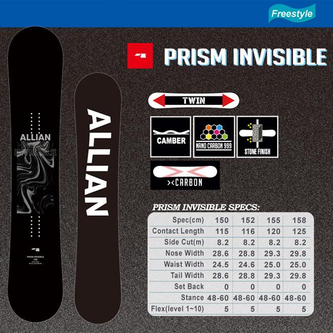 ALLIAN アライアン スノーボード PRISM INVISIBLE 24-25 ALLIAN アライアン スノーボード PRISM INVISIBLE 24-25