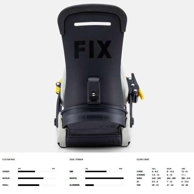 FIX YALE スノーボード ビンディング ブラック/ホワイト フィックス ビンディング FIX YALE BINDING 24-25