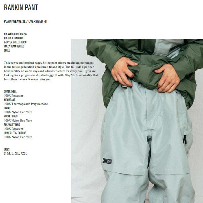 L1 エルワン パンツ RANKIN PANT 23-24 ランキン スノーボード L1 エルワン パンツ RANKIN PANT 23-24 ランキン スノーボード