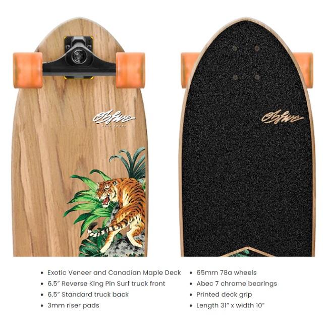 サーフスケート OBFIVE オービーファイブ PSYCHED TIGER SURF SKATE 31