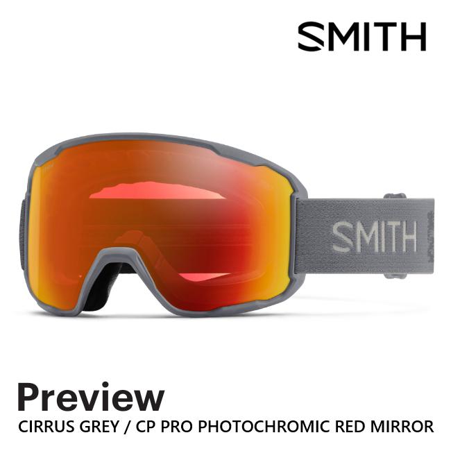【美品】スミス　SMITH ゴーグル SMITH（スミス） ゴーグル PREVIEW CIRRUS GREY CP PRO PHOTOCHROMIC