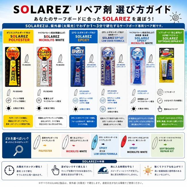 サーフボードリペア SOLAREZ EPOXY LOW LITE エポキシ 1.0oz ソーラー