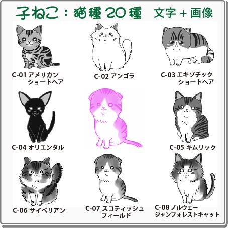 ペット スタンプ 子ネコ イラストシリーズ 規格品 C-01 アメリカンショートヘア SStype26mm四角内の制作です 補充インク付 |  | 01