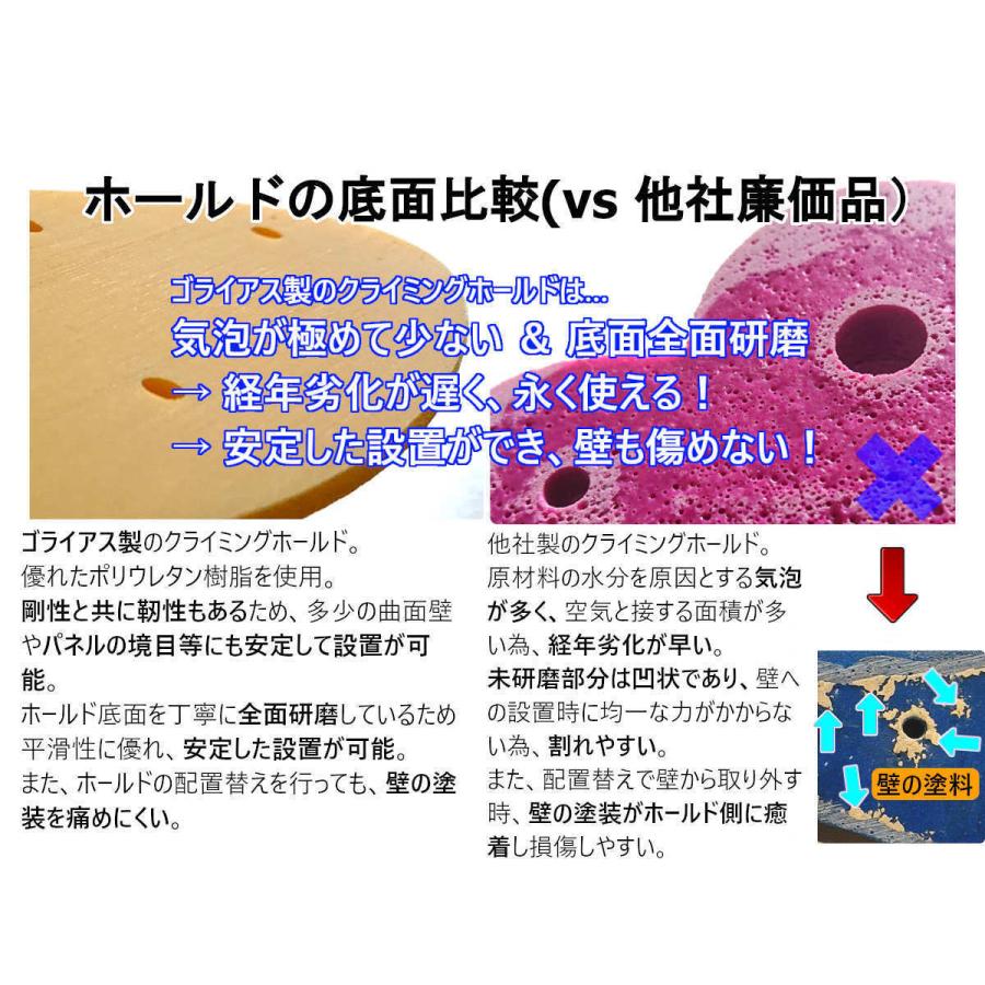 クライミングホールド ネジ止めセット 小,中,大サイズ 34個 GCHトラッドスクリューオンホールドセット(AB) ジムと同じポリウレタン製 色選択可能 ボルダリング_4