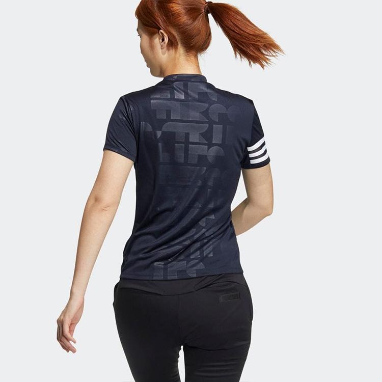 ゴルフウェア レディース adidas アディダス ゴルフ エンボスプリントS/Sモックネック