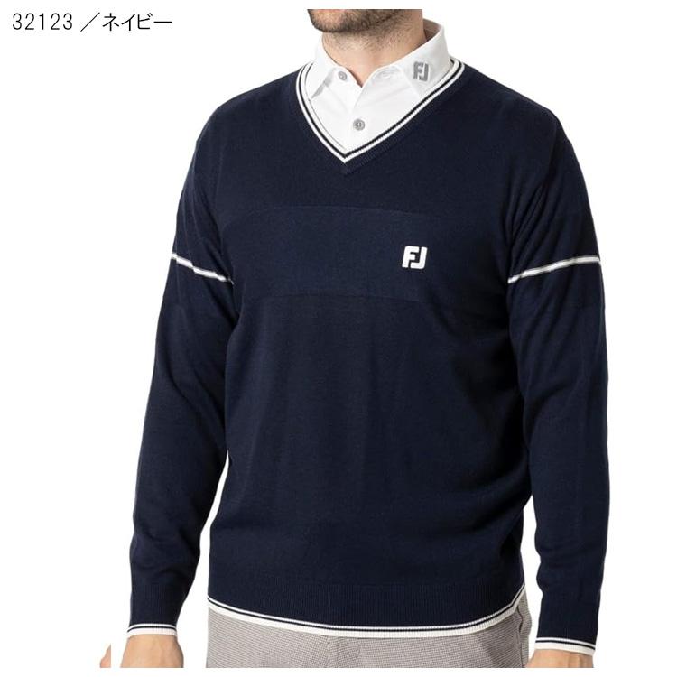 ＦＪ　フットジョイ　スリーブライン 長袖Vネックセーター　ＦＪ－Ｆ２４－Ｍ１１　(グレー)　Ｌ MEN'S スリーブライン 長袖Vネックセーター - FootJoy Japan
