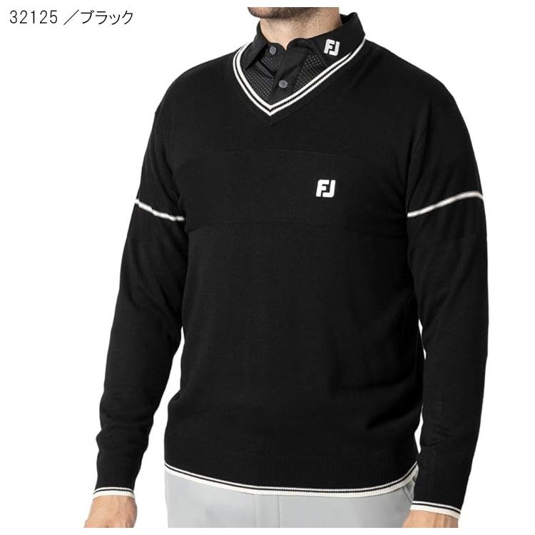 FootJoy フットジョイ メンズ スリーブライン 長袖Vネックセーター FJ