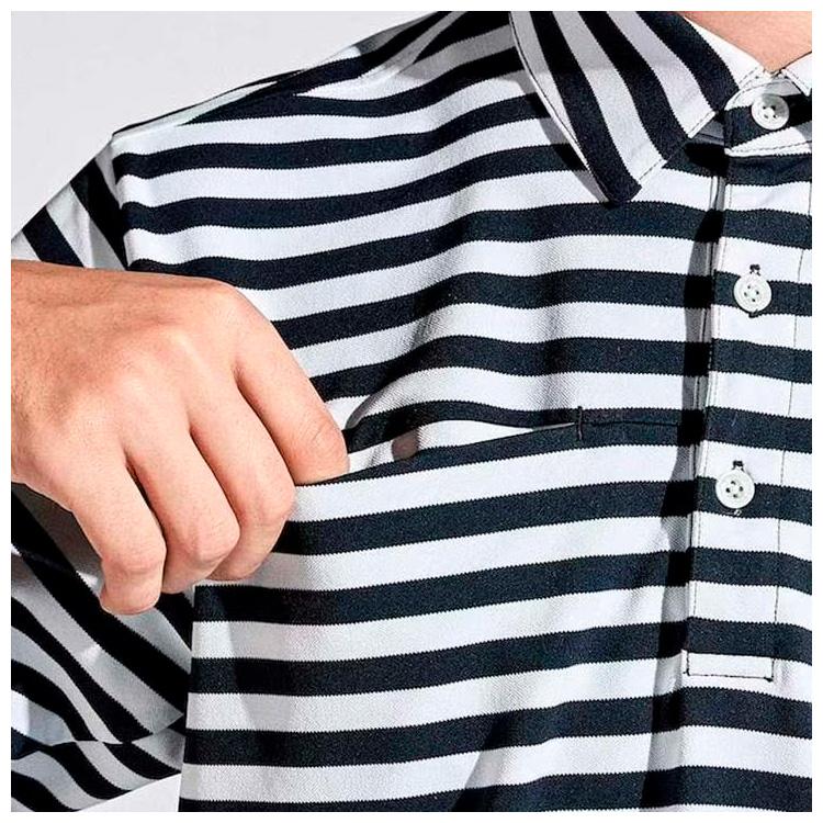 マンシングウェア メンズ SEASON COLLECTION ストレッチ先染めボーダーテーラーカラーシャツ 2024年春夏モデル MGMXJA16 Munsingwear（マンシングウェア） メンズ SEASON COLLECTION