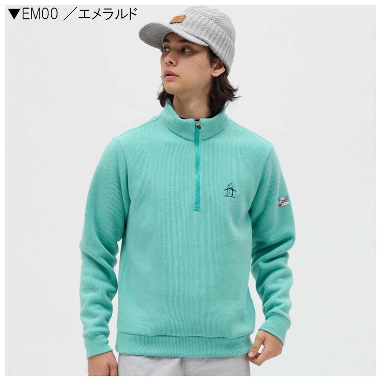 マンシングウェア メンズ 吸湿発熱 スタンドカラー ハーフジップミドラー 2025年秋冬モデル MG5FSW80M Munsingwear（マンシングウェア） メンズ 吸湿発熱 スタンドカラー