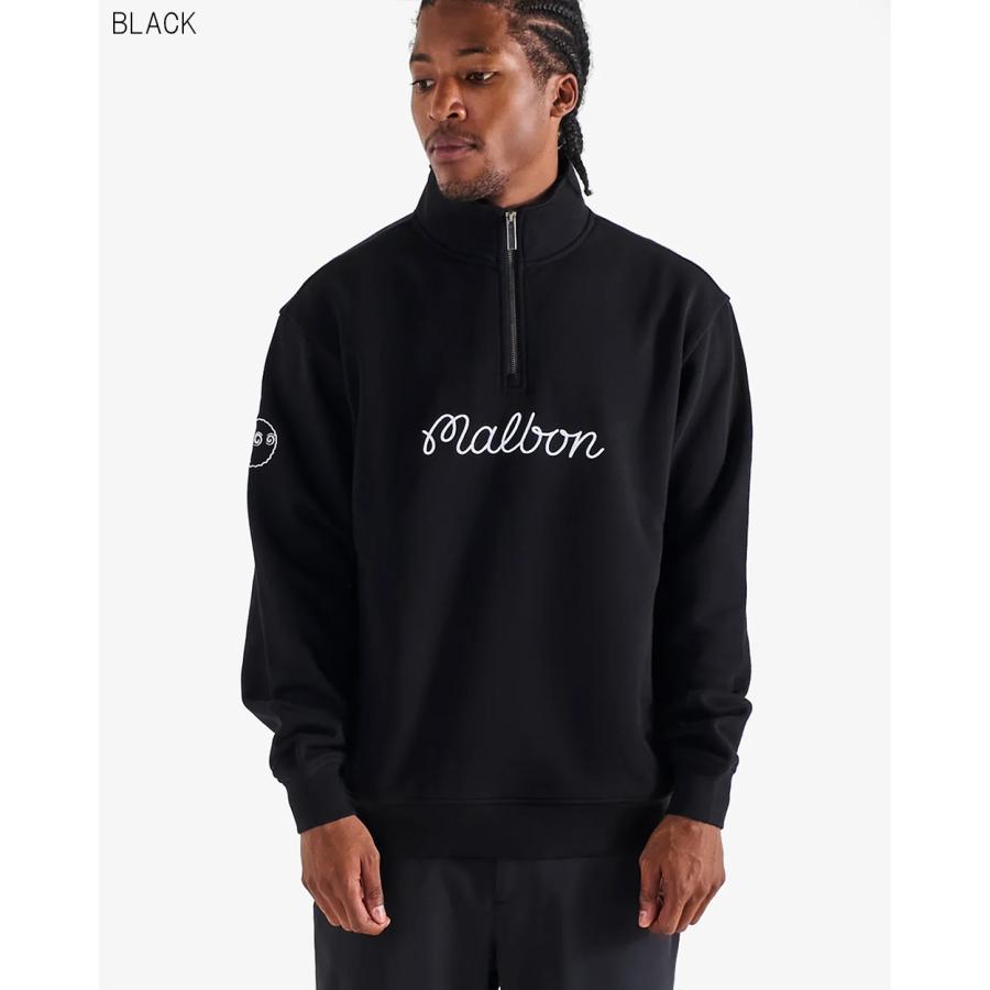マルボンゴルフMalbon メンズハーフジップ トップスゴルフウェアスウェットL Malbon Golf（マルボンゴルフ） ハーフジップ スウェット トレーナー