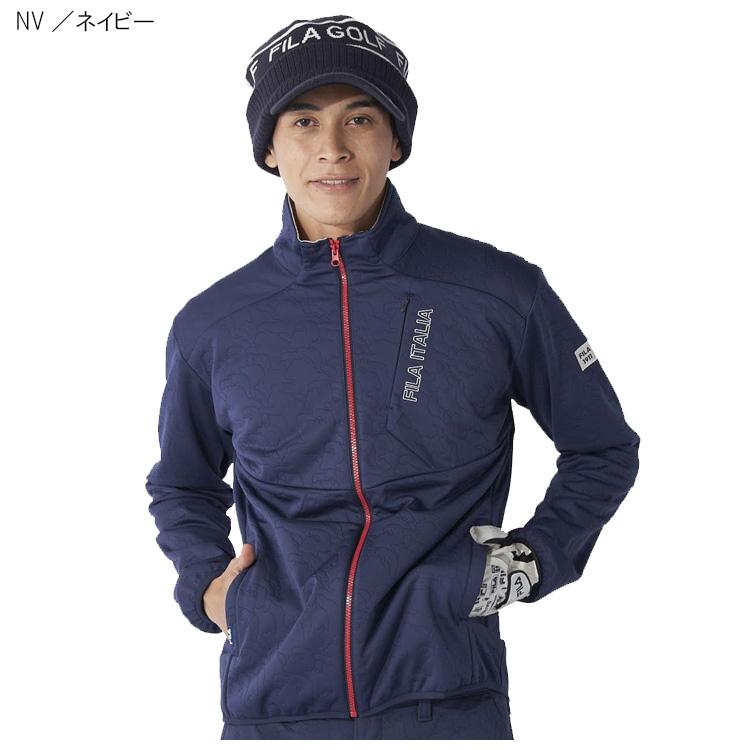 FILA GOLF フィラゴルフ ブルゾン ネイビー×グリーン 裏起毛 ウェア冬 20%OFFセール】 FILA GOLF フィラゴルフ ゴルフウェア ブルゾン