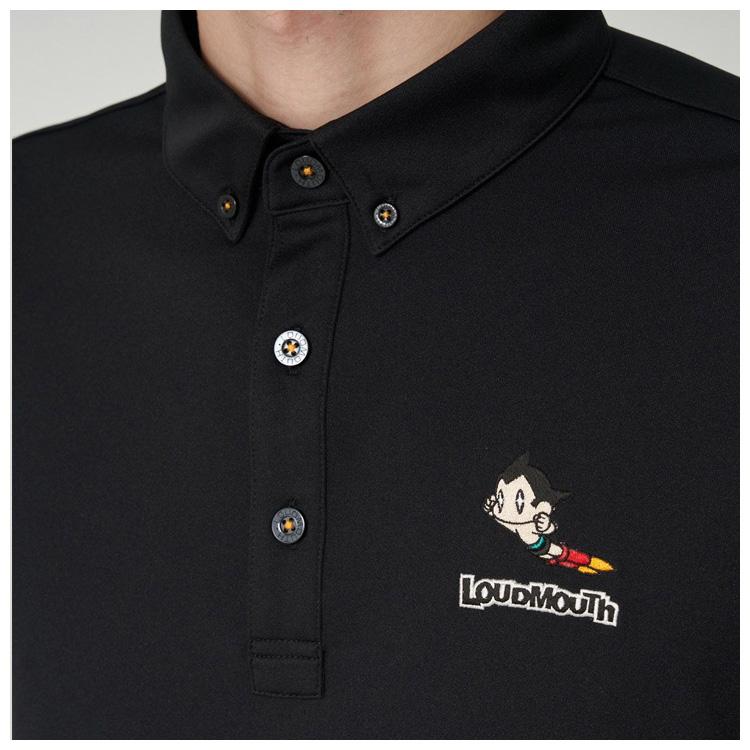 Loudmouth ポロシャツ 黒（限定アトムコラボ） LOUDMOUTH（ラウドマウスゴルフ） ラウドマウス メンズ アトムコラボ