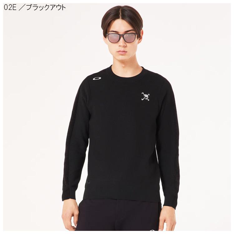 【良品】オークリー スカル ゴルフ Vネック セーター グレー L 異素材編み OAKLEY（オークリー） セーター スカル サーフェス セーター クルー