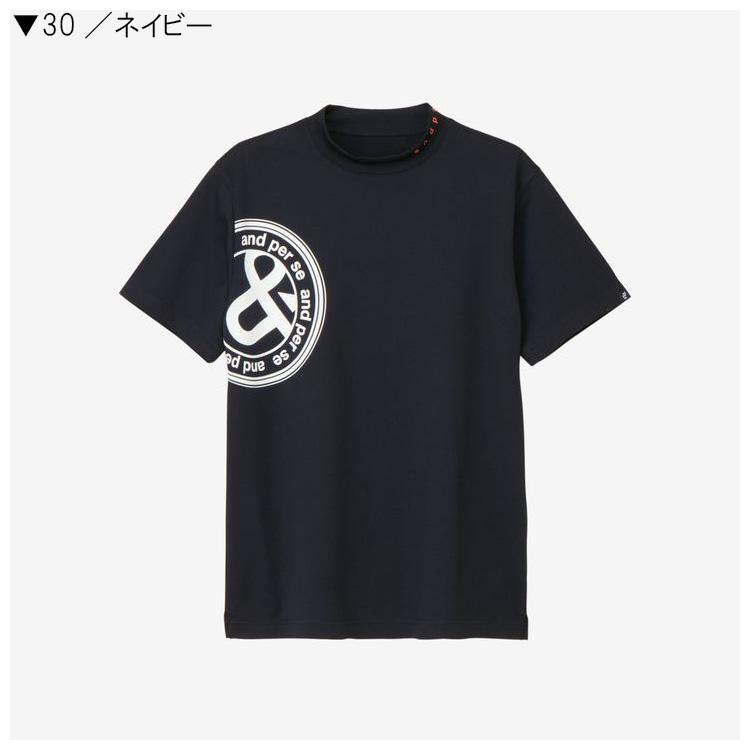 and per se（アンパスィ） メンズ SWING DRY メッシュ半袖モックネック