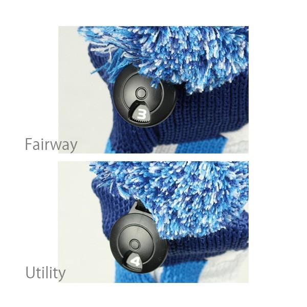 ブルーティーゴルフ スマイルニットヘッドカバー【HC-018】５点セット ブルーティー ゴルフ BLUE TEE GOLF ヘッドカバー ニット