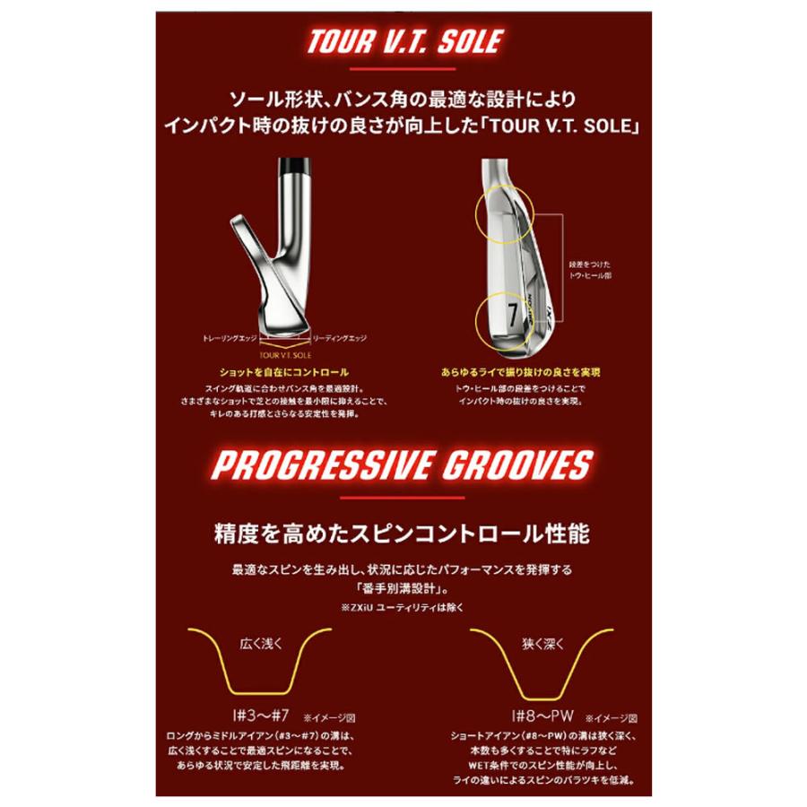 ◆5種おまとめ、同梱品。◆ SRIXON ダンロップ スリクソン ZXi5 アイアン 6本組（＃5〜PW