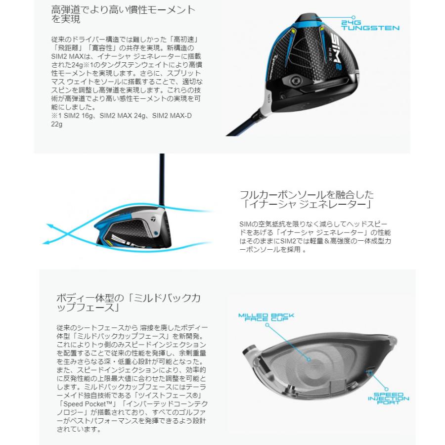 【USモデル／ヘッド単体】 テーラーメイド SIM2 MAX ドライバー ※ヘッドのみです TaylorMade シム2 マックス 【レンチ無し】｜golkin｜08