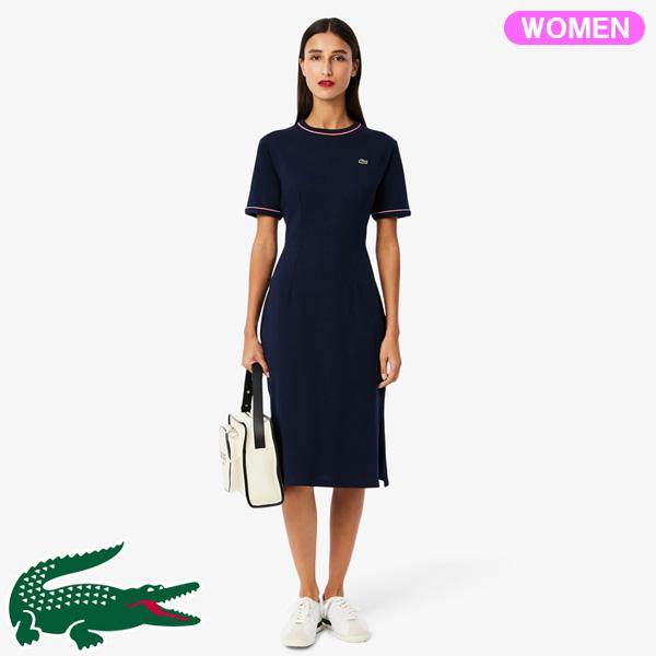 ラコステ レディース ラインドリブTシャツドレス EF9988-10 LACOSTE（ラコステ） レディース ラインドリブTシャツドレス EF9988-10