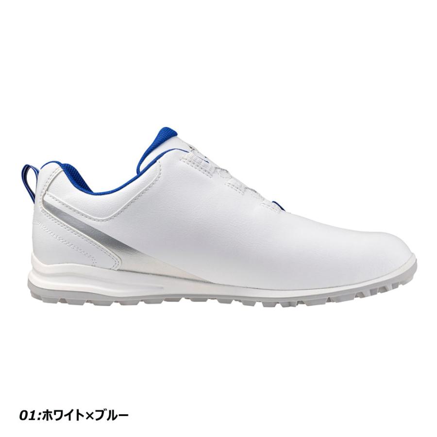 【未使用品】Mizuno ゴルフシューズ　ホワイト/ブルー ミズノ ゴルフ ジーエムスタイル ボア メンズ シューズ (防水) GM