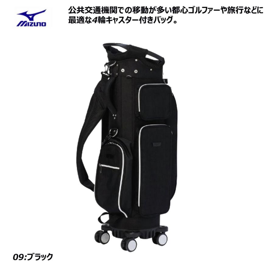 Mizuno キャディバッグ ゴルフバッグ ブラック MIZUNO（ミズノ） ゴルフ 4輪キャスターバッグ メンズ キャディバッグ
