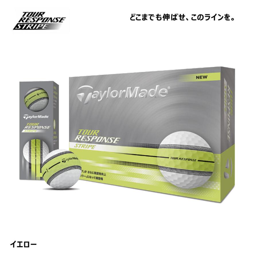 テーラーメイドツアーレスポンスストライプゴルフボール2ダースイエローライン TaylorMade（テーラーメイド） New ツアーレスポンス ストライプ