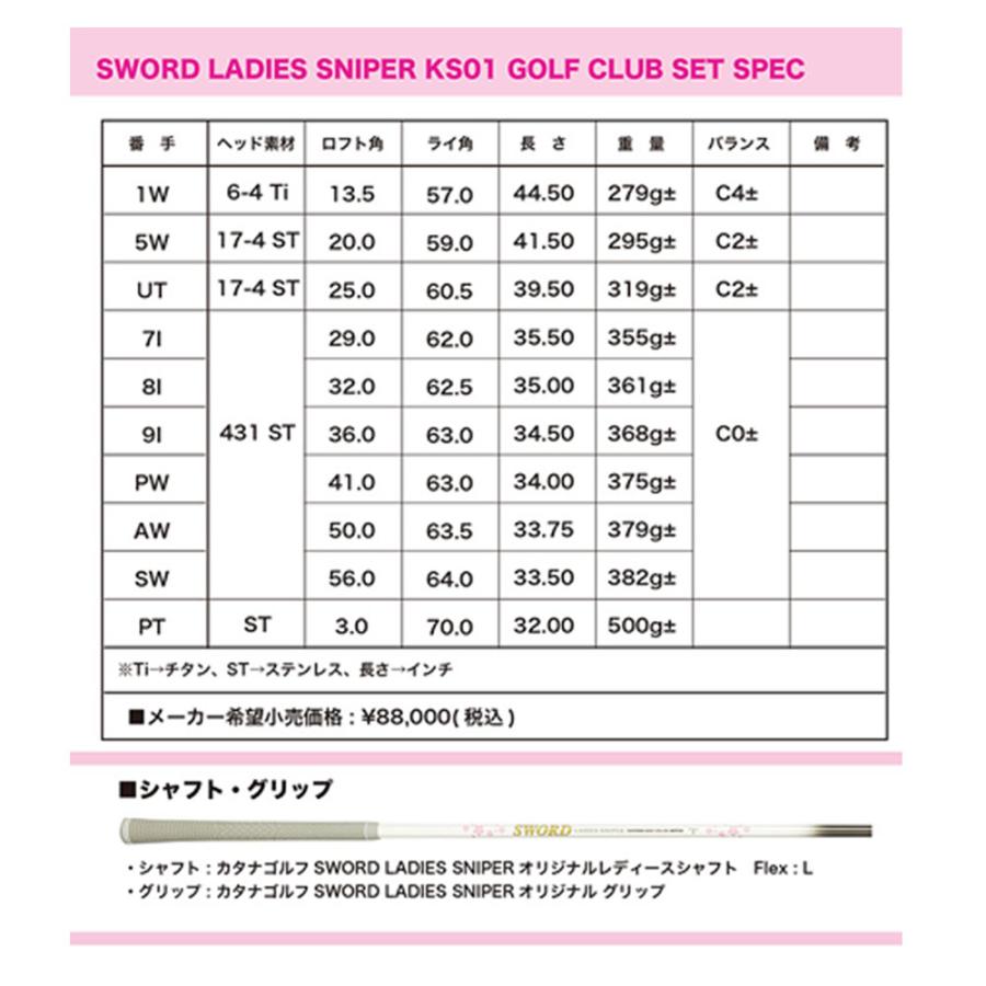 KATANA GOLF カタナゴルフ レディース ゴルフセット SWORD KATANA GOLF カタナゴルフ レディース ゴルフセット SWORD