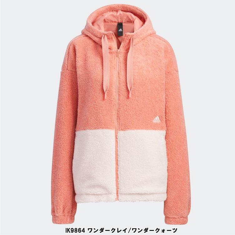 アディダス ボアジャケット adidas カラーブロック ルーズフィット ボア フルジップジャケット レディース IEH74　IK9864｜golkin｜03