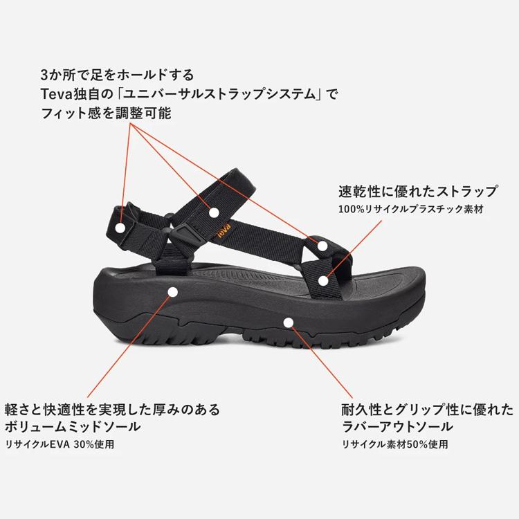 テバ　スポーツサンダル TEVA ハリケーン アンプソール W HURRICANE XLT2 AMPSOLE レディース 厚底 アウトドア　コンフォートシューズ　1131270 ブラック｜golkin｜08