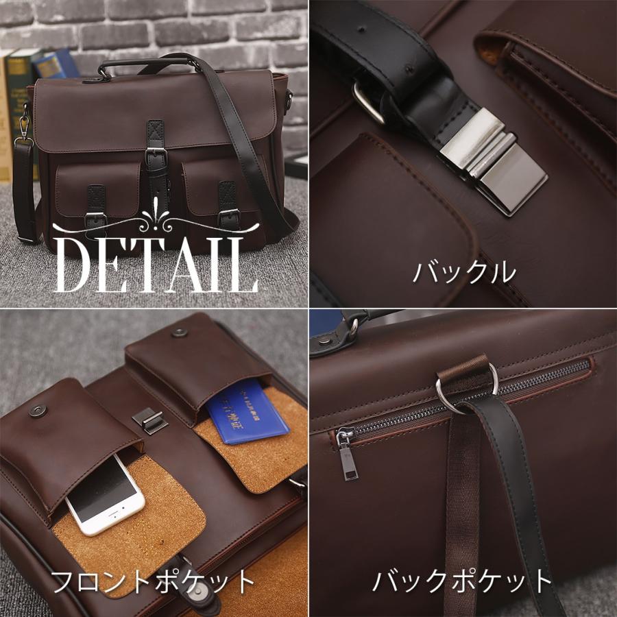 GOLWIS 英国風 3WAY バッグ メッセンジャー ブリーフケース レトロ
