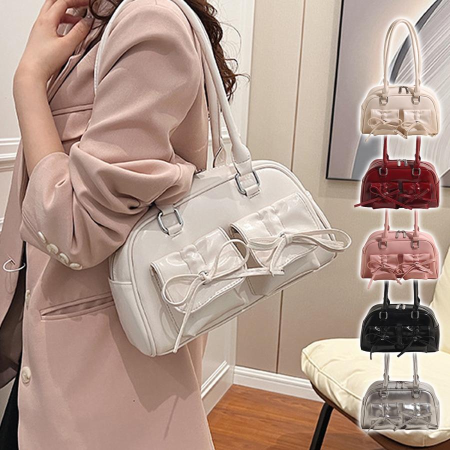 1点のみ再入荷！ チュールショルダー付きヌビバッグ & chouette】型押しモノグラム スクエアショルダーバッグ