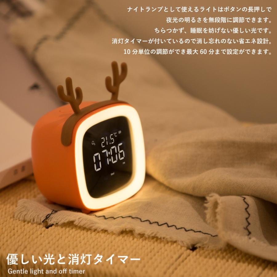 目覚まし時計 置き時計 LED ライト ナイトライト カレンダー 時刻 温度