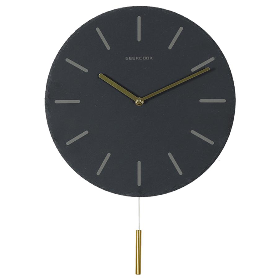 天然石 振り子式 壁掛け時計 静音 掛け時計 振り子時計 真鍮 ウォール