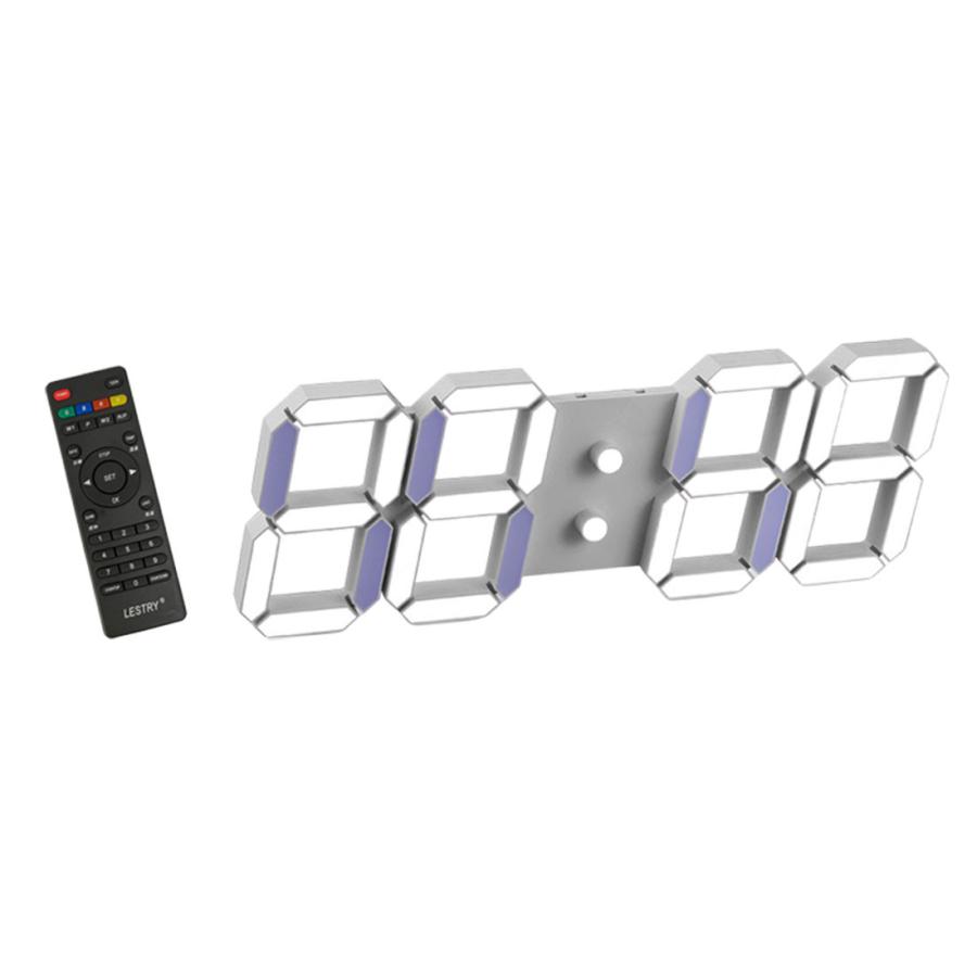 LEDデジタル 　壁掛け時計 本体ホワイト　リモコン付　温度表示 デジタル時計 時計 壁掛け デジタル 置き時計 壁掛け時計