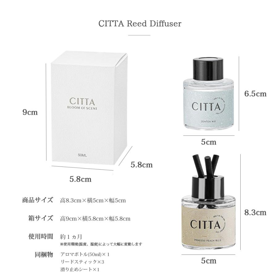 CITTA リードディフューザー 車用 アロマディフューザー 芳香剤 車載
