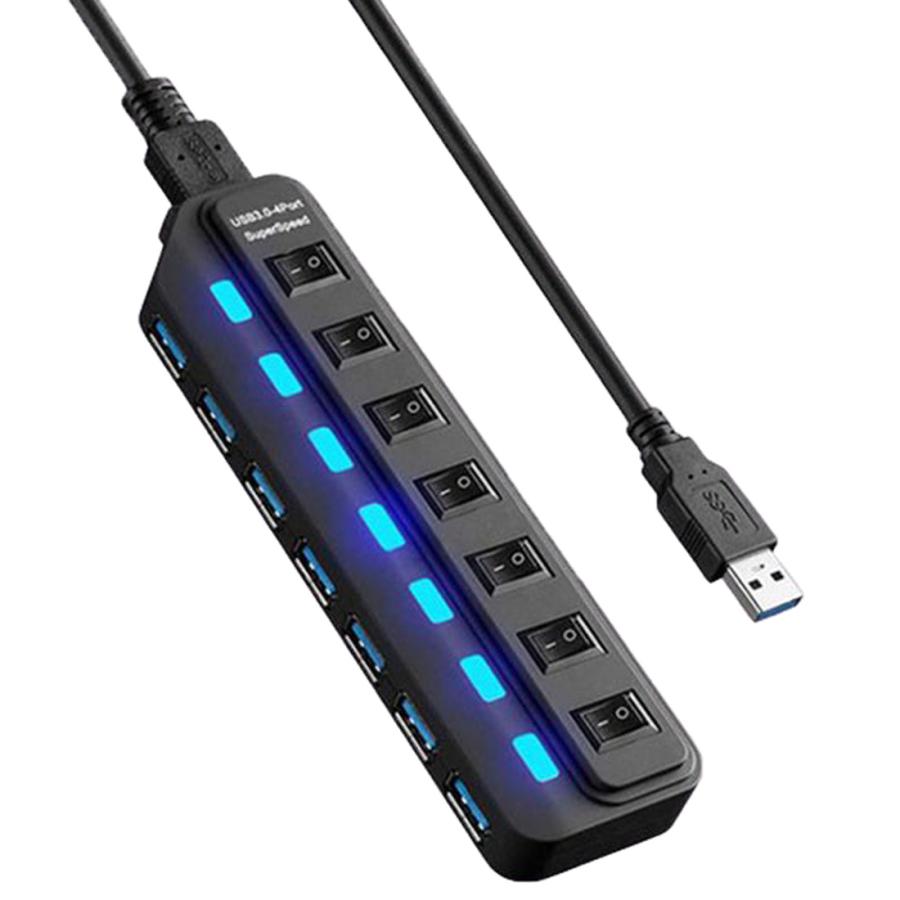 USB 3.0 HUB 7ポート 高速 データ転送 5Gbps ハブ コンパクト 小型 横